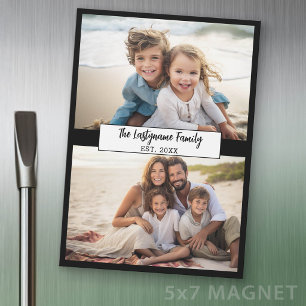 2 Collage Photo Nom de Famille - Magnet Frigo