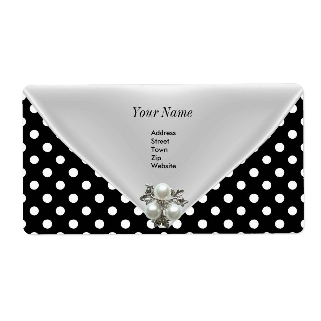 2 "Commande Élégant Blanc Noir" 2 Étiquette Adress (Devant)