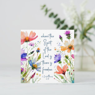 2 Corinthiens 3:17 Liberté Bible Verse Carte Plat