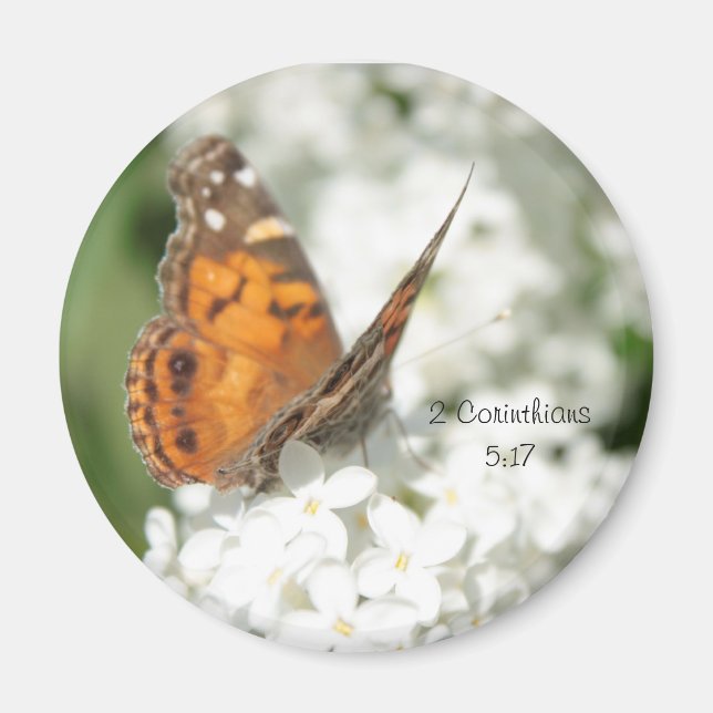 2 Corinthiens 5:17 Papillon Lilac Magnet (Devant)