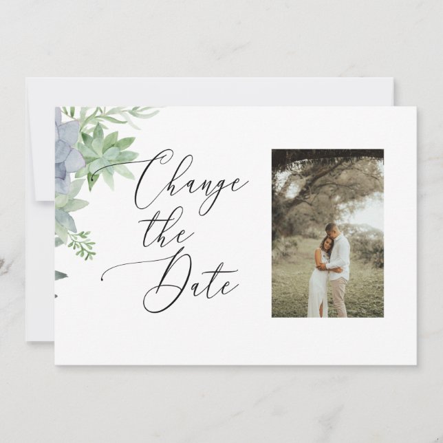 2 Côté Modifier la date Carte photo - succulents (Devant)
