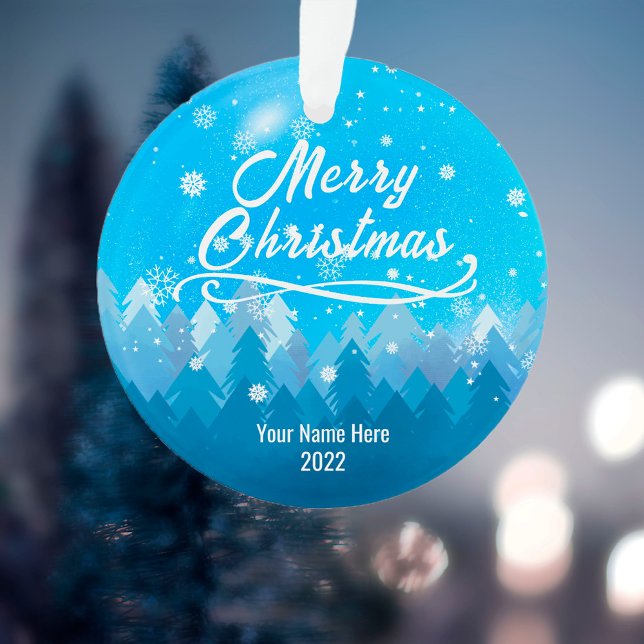 2 côtés Couché Bleu Neige & Forêt Joyeux Noël (Créateur téléchargé)