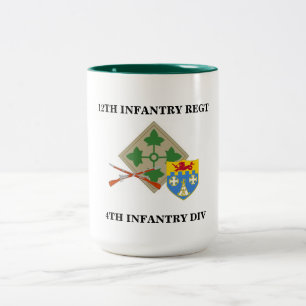 2 Couleurs 12ème Tasse de division d'infanterie de régiment
