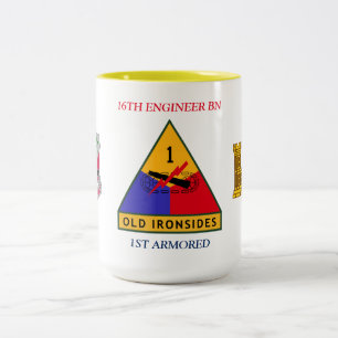 2 Couleurs 16ème TASSE BLINDÉE de BATAILLON d'INGÉNIEUR ?ère