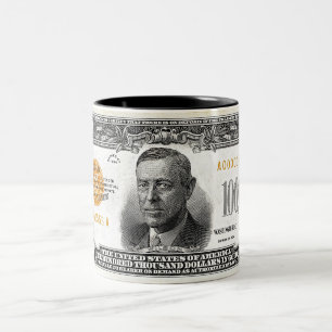 2 Couleurs 1934 100 mille dollars d'or de tasse de certificat
