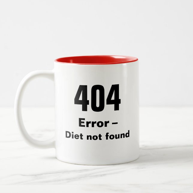 2 Couleurs 404 erreur - tasse non trouvée de régime (Gauche)