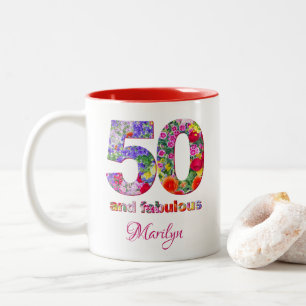 2 Couleurs 50 et fabuleuse fête d'anniversaire tasse de café 