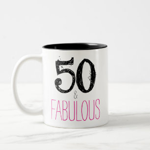 2 Couleurs 50 et tasse fabuleuse d'anniversaire