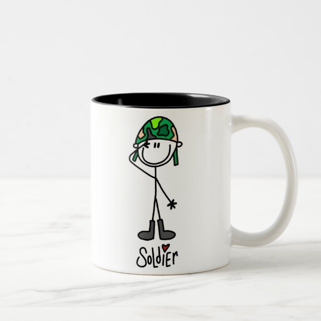 2 Couleurs Aimez une tasse de soldat (Droit)