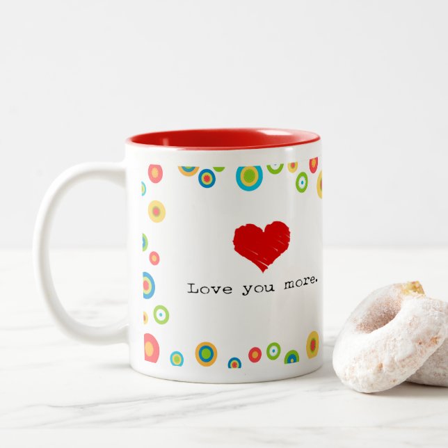 2 Couleurs Aimez-vous une tasse plus graphique (Avec donut)