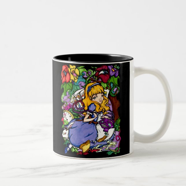 2 Couleurs Alice dans le NOIR de tasse du pays des merveilles (Droit)