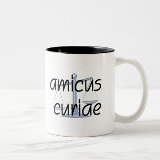 2 Couleurs Amicus curiae. Tasse d'avocat avec l'expression