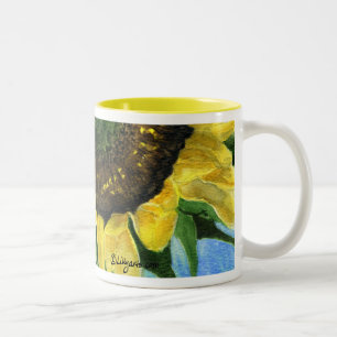 2 Couleurs Art d'aquarelle de tasse de peinture du tournesol