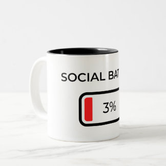 2 Couleurs Batterie sociale 3% - Tasse à café