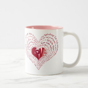 2 Couleurs Beaucoup de langues de tasse d'amour