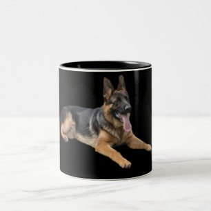 2 Couleurs Berger allemand sur la tasse noire