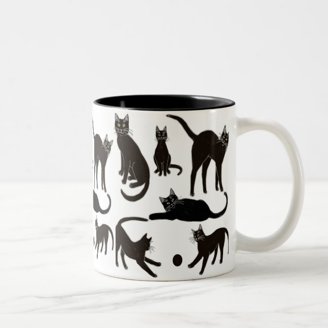 2 Couleurs Blackie la tasse de chat noir (Droit)