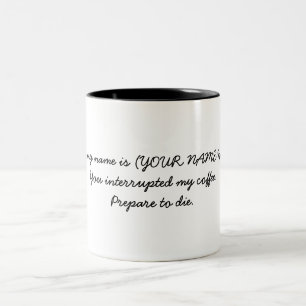 2 Couleurs Bonjour, mon nom est tasse personnalisable