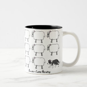 2 Couleurs Border collie vivant en troupe la tasse de moutons
