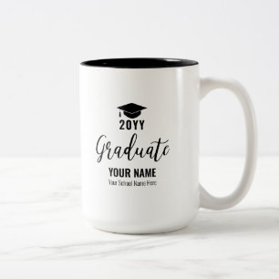 2 Couleurs Cadeau de fin d'études sur mesure Tasse à café per