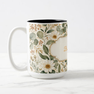 2 Couleurs Cadeau Tasse Marron Botanique Vintage But First Co