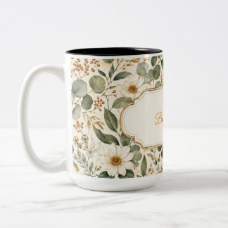2 Couleurs Cadeau Tasse Marron Botanique Vintage But First Co