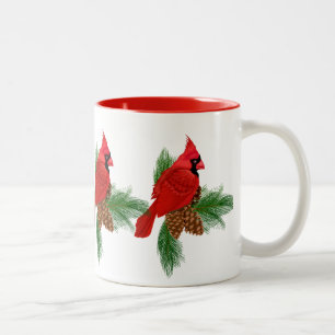 2 Couleurs Cardinal de Noël Tasse à café de Noël