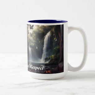2 Couleurs Cascade tasse à café avec mantra quotidien