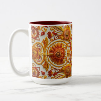 2 Couleurs C'est une tasse motif broderie.