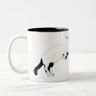 2 Couleurs Chat, je gaspille ma vie, tasse animale