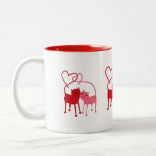 2 Couleurs Chats de Valentine - tasse de boisson