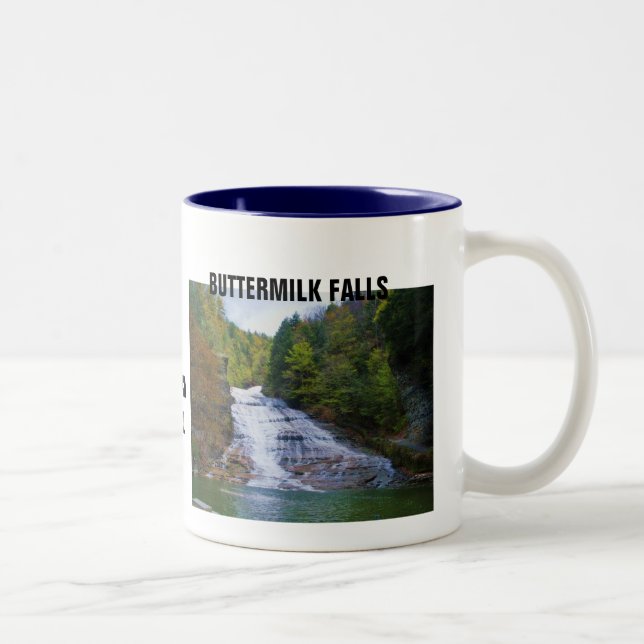 2 Couleurs CHUTES de BABEURRE, tasse d'ITHACA, N.Y. (Droit)