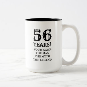 2 Couleurs Cinquante-sixième tasse de café drôle de cadeau