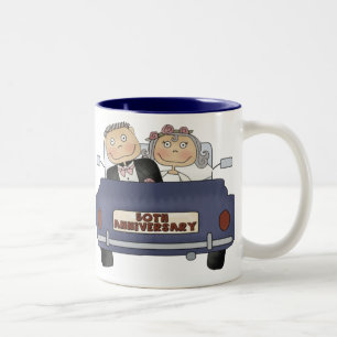 2 Couleurs cinquantième Tasse d'anniversaire de mariage