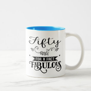 2 Couleurs Cinquantième tasse fabuleuse de cadeau