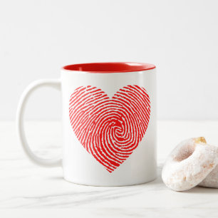 2 Couleurs Coeur encre bicolore tone tasse à café