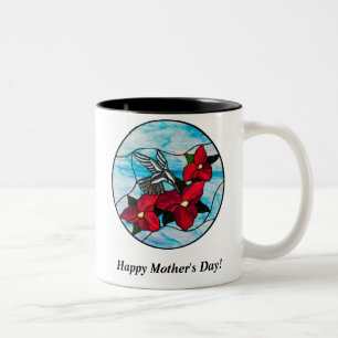 2 Couleurs Colibri et tasse de fleurs