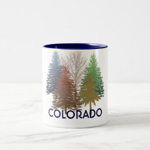 2 Couleurs Colorado arbres colorés café tasse