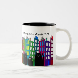 2 Couleurs Conception lunatique de chats de tasse auxiliaire