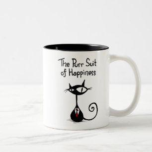 2 Couleurs Costume de ronronnement de tasse de bonheur