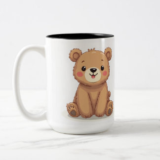 2 Couleurs Coupe de tasse d'ours mignon