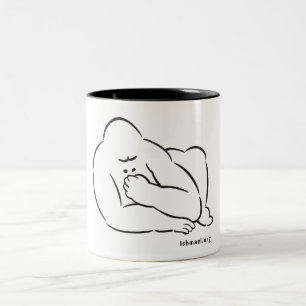 2 Couleurs Dessin en ligne d'Ishmael sur tasse à café.