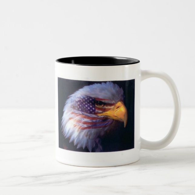 2 Couleurs EAGLE ET DRAPEAU AMÉRICAIN ! TASSE 11oz (Droit)