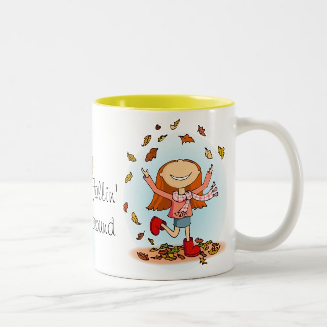2 Couleurs "Fallin autour !" Tasse d'automne/chute (Droit)