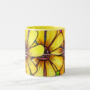 2 Couleurs Fleur de Sun et tasse 1 d'amis