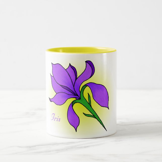 2 Couleurs Fleur d'iris - tasse (Centre)