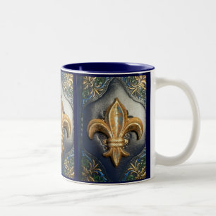 2 Couleurs Fleur d'or de lis sur la tasse de croquis de mise