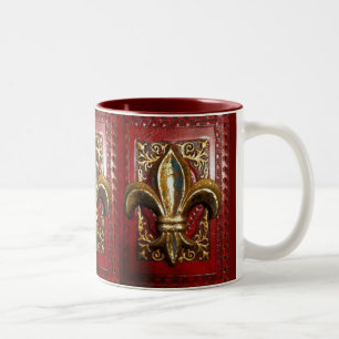 2 Couleurs Fleur d'or de lis sur la tasse d'impression de vin
