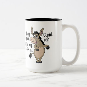2 Couleurs Funny Anti-Valentine Donkey nom personnalisé tasse
