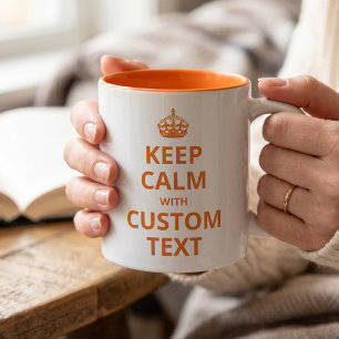 2 Couleurs Garde Calme Modèle de Tasse avec Citation Personna